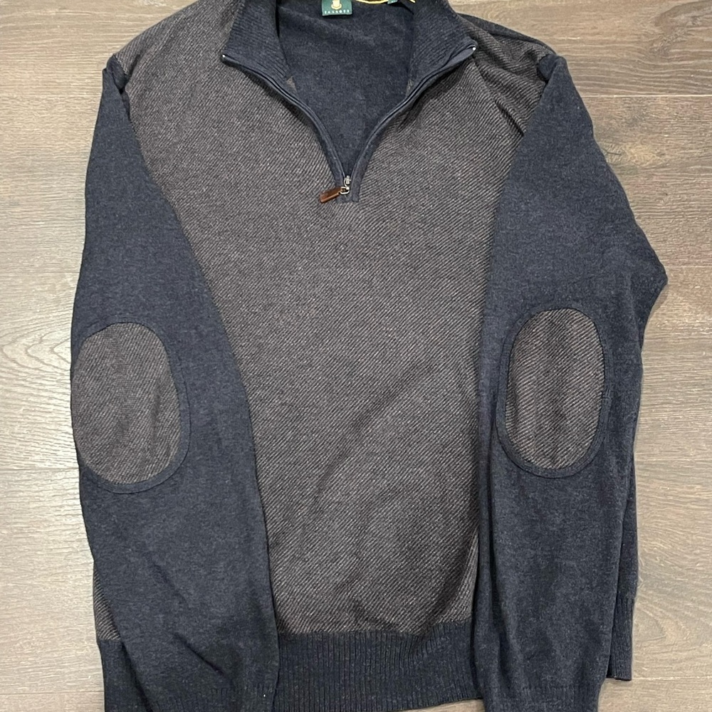 Robert Talbott Men's  Brown Long Sleeve Cotton/Cashmere Sweater  Size L